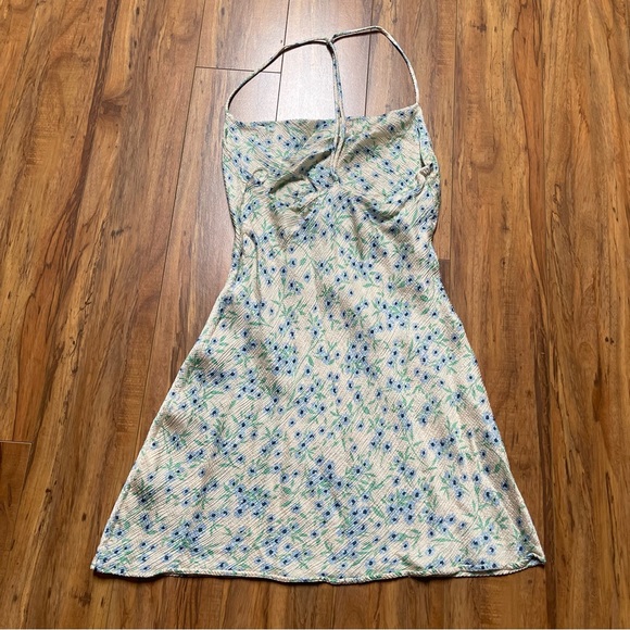 Zara Pastel Floral Cowl Neck Mini Slip Dress Fits XS-S - Picture 6 of 16